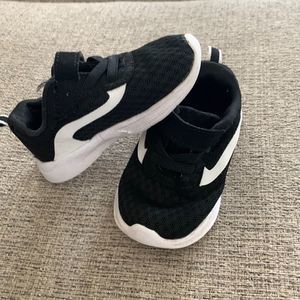Black and white baby sneakers